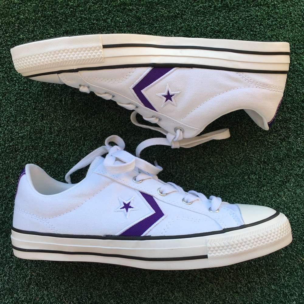 NWT Converse Star Player Sneaker White Purple 8.5
